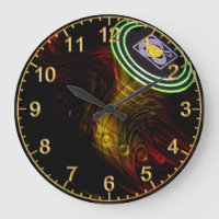 Yellow Flame Lawn Bowl, Lge Wall Clock
