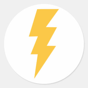Yellow Flash Lightning Bolt Classic Round Sticker