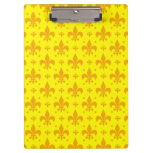 Yellow Fleur-de-lis Pattern Design  Clipboard