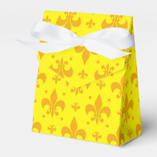 Yellow Fleur-de-lis Pattern Design Favour Box