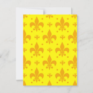 Yellow Fleur-de-lis Pattern Design Postcard