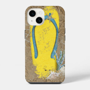 Yellow Flip-Flop in Sand iPhone 14 Case