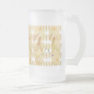 Yellow Flip Flops Abstact Frosted Glass Beer Mug