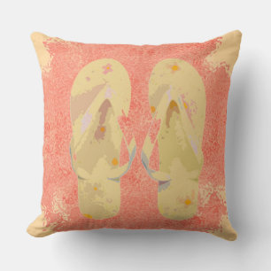 Yellow Flip Flops with Orange Cushion