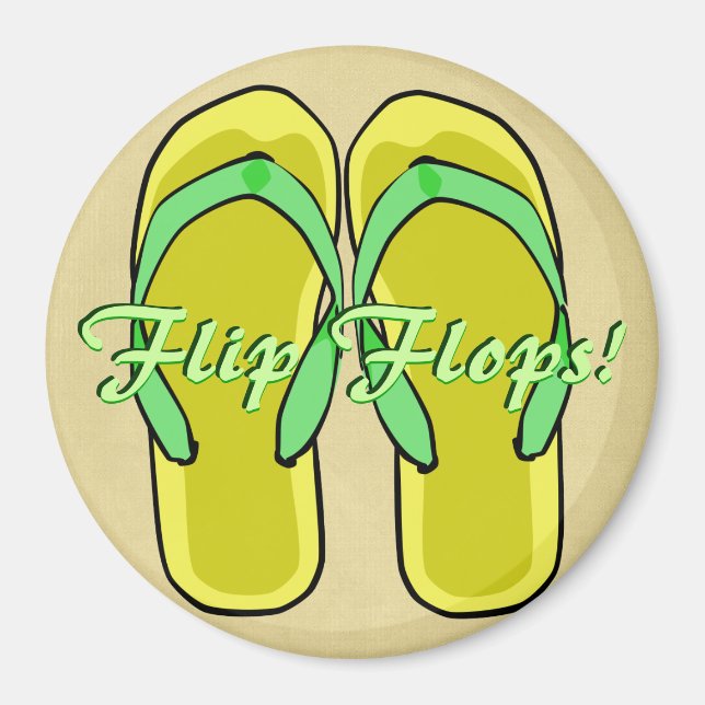 Yellow Flipflops Magnet (Front)