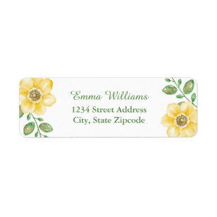 Yellow Floral Address Labels