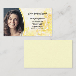 Yellow Floral Art Professional Photo Business Card