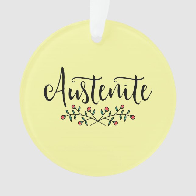 Yellow Floral Austenite Bookish Ornament (Front)