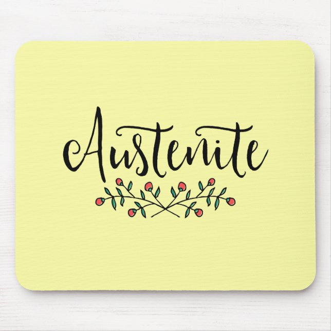 Yellow Floral Austenite Mouse Mat (Front)