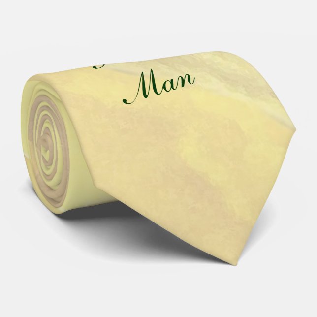 Yellow Floral Best Man Tie (Rolled)