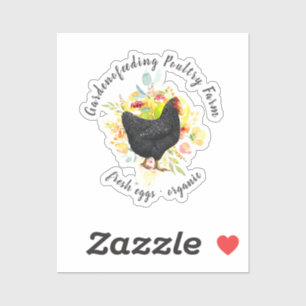 Yellow Floral Black Chicken Farmhouse