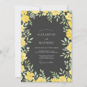 Yellow Floral Blossom Wedding Invitation