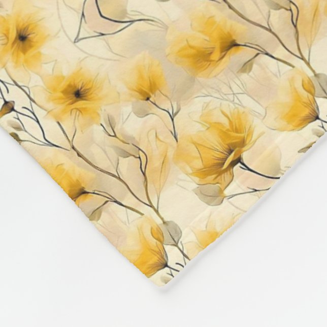 Yellow Floral Branches Blanket (Corner)