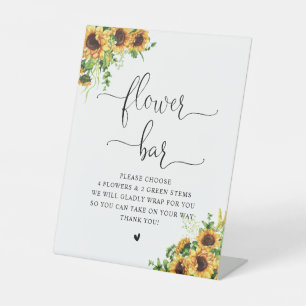 Yellow Floral Bridal Shower Flower Bar Sign