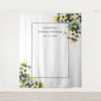 Yellow Floral Bridal Shower Photo Backdrop