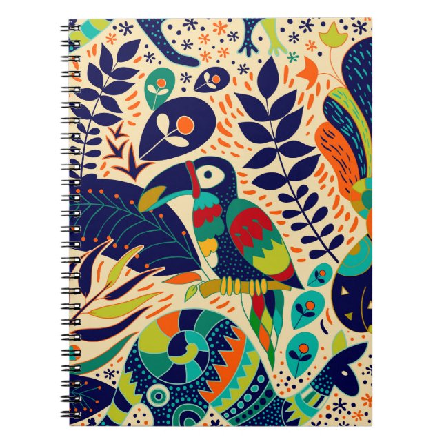 Yellow Floral: Bright Tropical Wallpaper Notebook (Front)