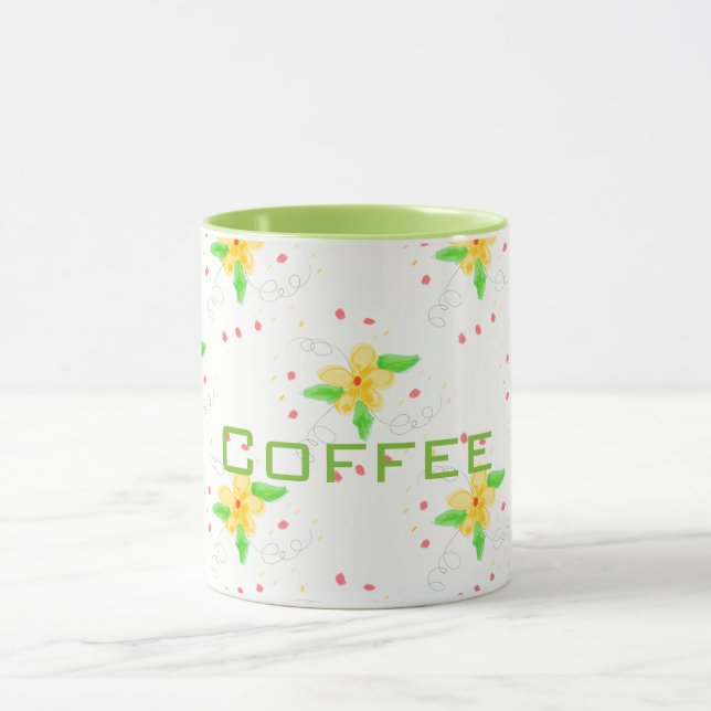 Yellow Floral Coffee Mug (Center)