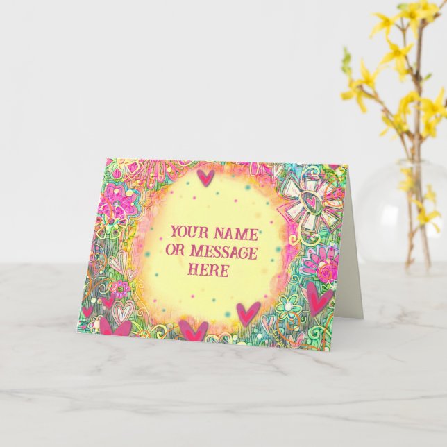 Yellow Floral Customise Name Inspirivity Floral Card (Yellow Flower)