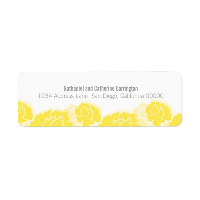 Yellow Floral Decadence Return Address Labels (Front)