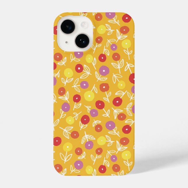 Yellow Floral Ditsy iPhone Case (Back)