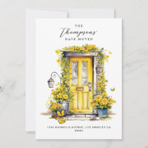 Yellow Floral Door We've Moved Photo Moving Announcement