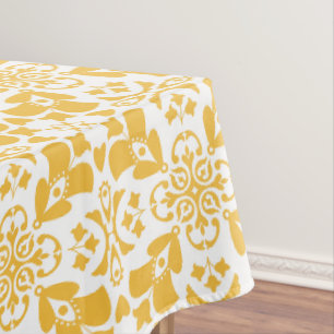 Yellow Floral Elegant Pattern Chic Modern Easter Tablecloth