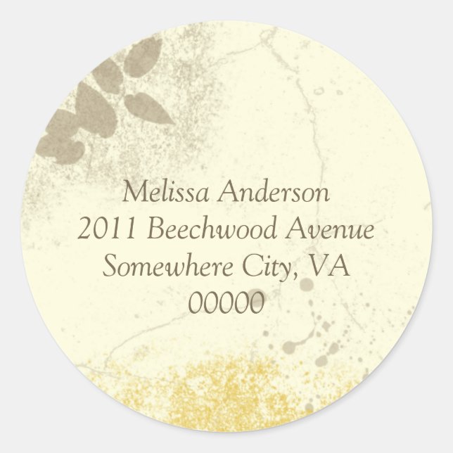 Yellow Floral Garden Address Sticker (Front)