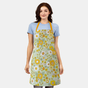 Yellow Floral Garden Pattern Apron