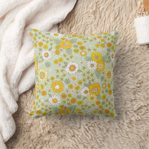 Yellow Floral Garden Pattern Cushion