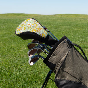 Yellow Floral Garden Pattern Golf Head Cover