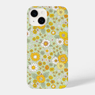 Yellow Floral Garden Pattern iPhone 14 Case