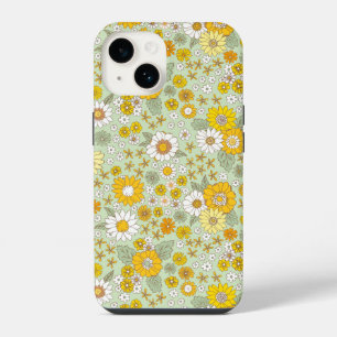Yellow Floral Garden Pattern iPhone 14 Case