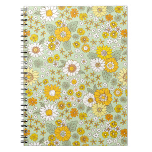 Yellow Floral Garden Pattern Notebook
