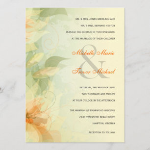 Yellow Floral Garden Wedding Invitations