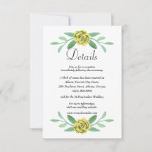 Yellow Floral Greenery Foliage Wedding Details