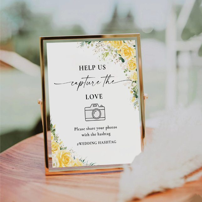Yellow Floral Help Us Capture The Love Sign (Creator Uploaded)