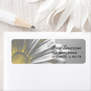Yellow Floral Highlights Return Address Label