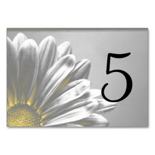 Yellow Floral Highlights Table Numbers