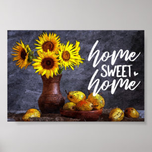 Yellow Floral Home Sweet Home Poster