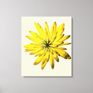 Yellow Floral Illustration Wrapped Canvas Art