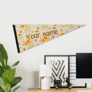 “Yellow Floral” Inspirivity Pennant Flag