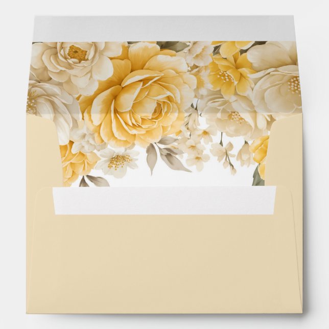 Yellow Floral Invitation Envelope (Back (Bottom))