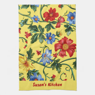 Yellow floral Kitchen Towels