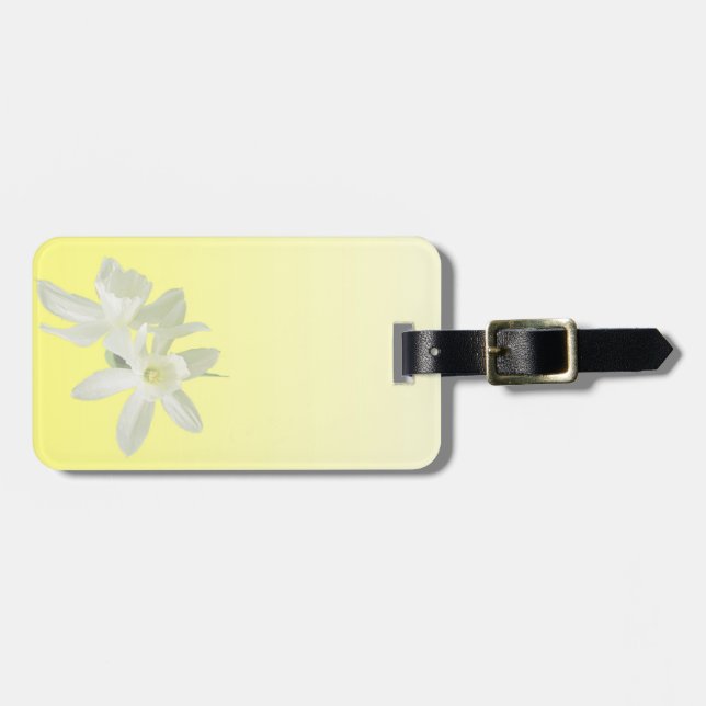 Yellow Floral Luggage Tag (Front Horizontal)