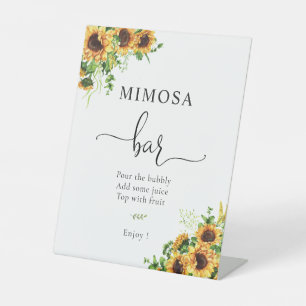 Yellow Floral Mimosa Bar Sign