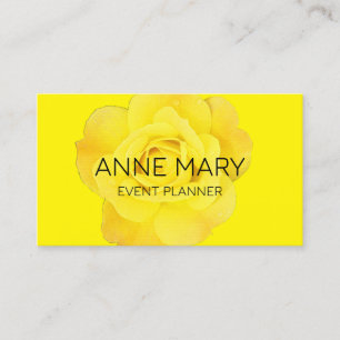 Yellow Floral Modern Colourful Event Planner Trend Business Card