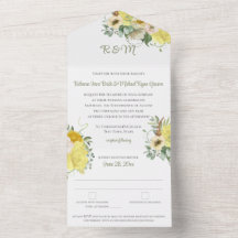 Yellow Floral Monogram Wedding
