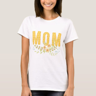 Yellow Floral Mum Pattern T-Shirt