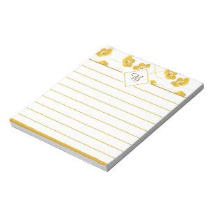 Yellow floral notepad