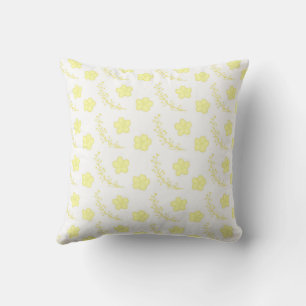 Yellow Floral Pattern Botanical Greenery & Rustic  Cushion
